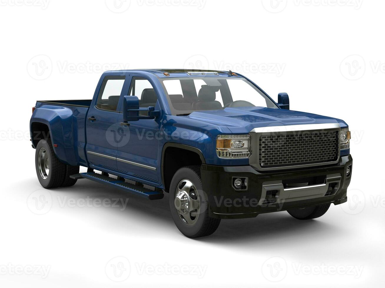 Royal blue pickup truck - studio shot photo