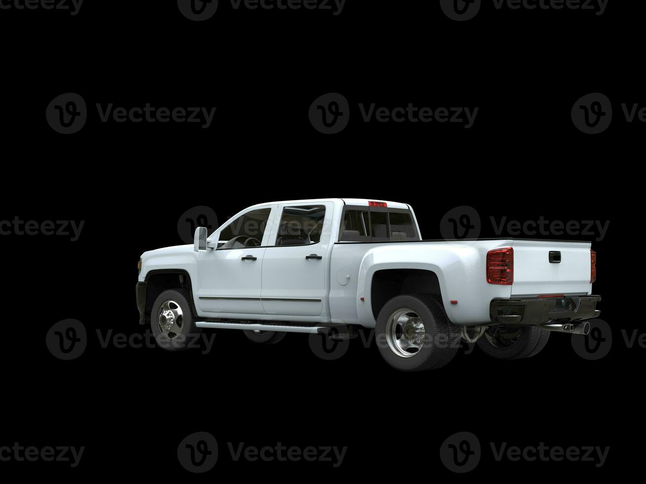 White pickup truck - rear view photo