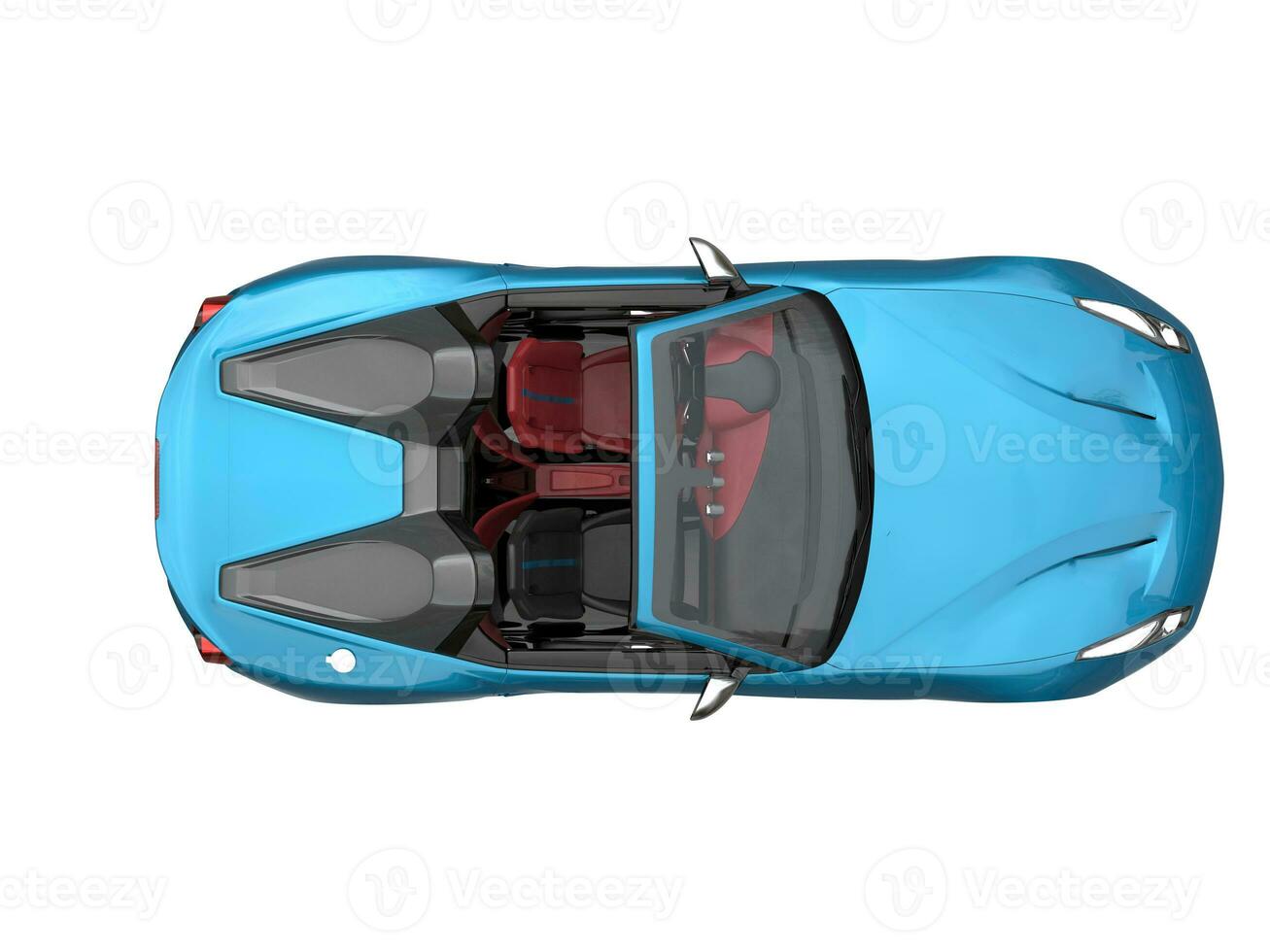 Sky blue fast race car - top down view photo