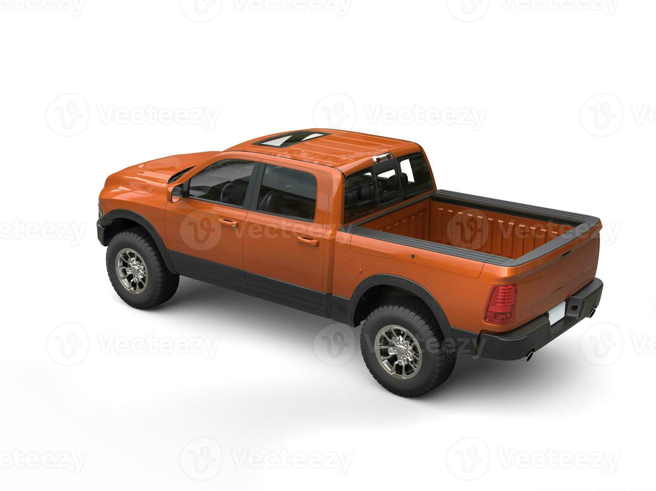 Metallic orange modern pick-up truck photo
