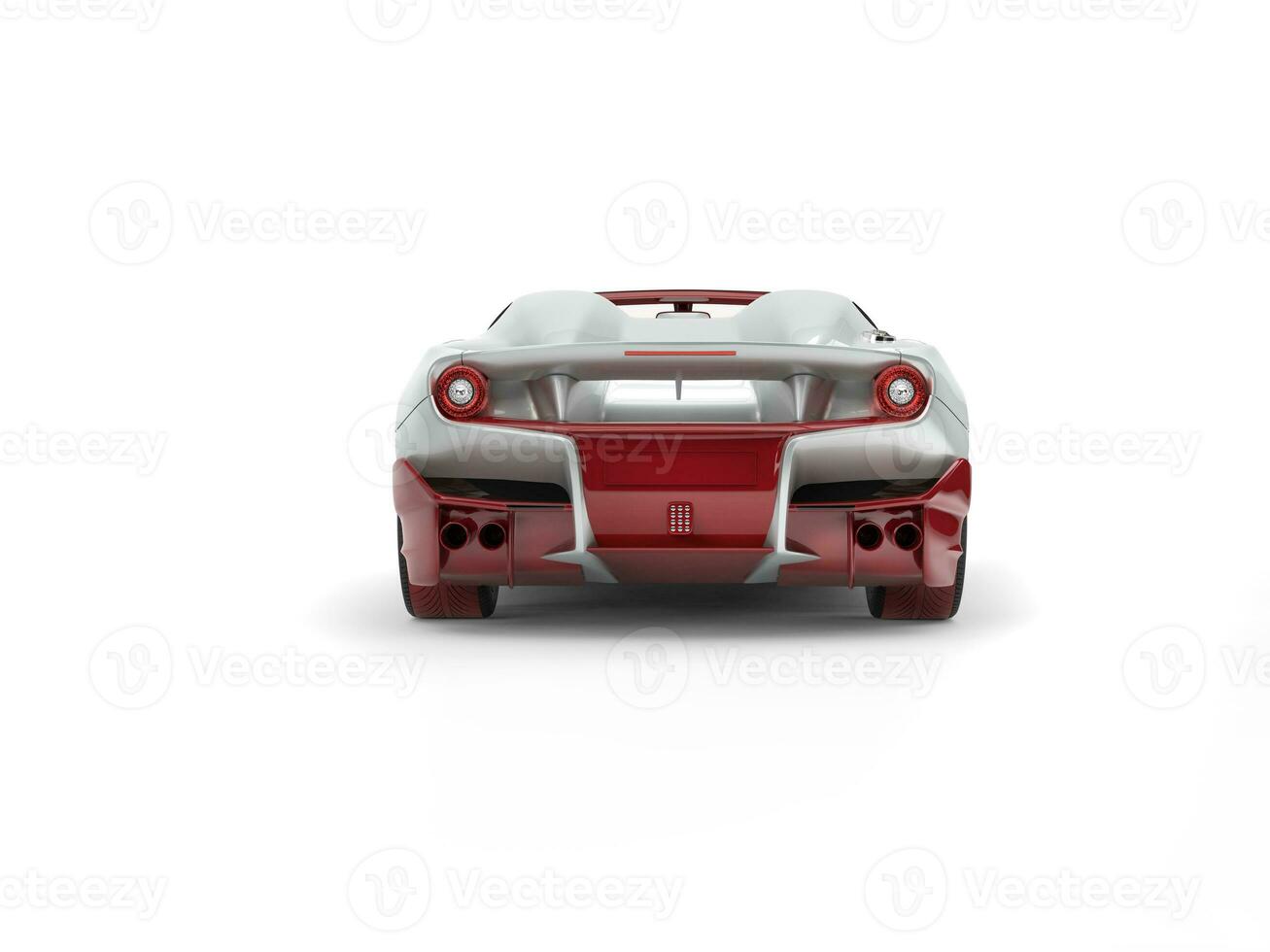 Awesome luxury super sports car with pearl white  and metallic red paint - back view photo