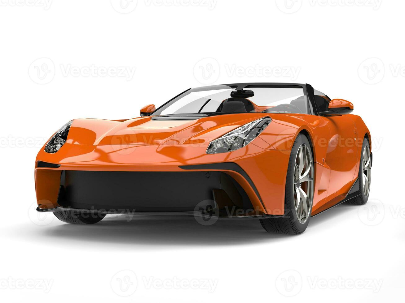 Fire orange modern convertible super sports car photo