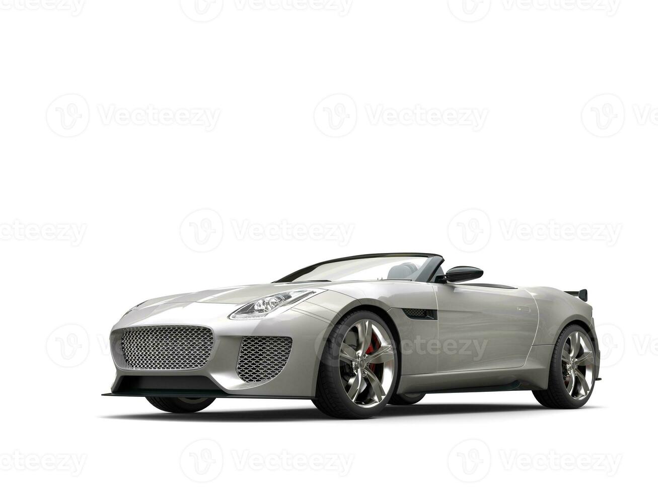 Modern silver luxury cabriolet sports car photo