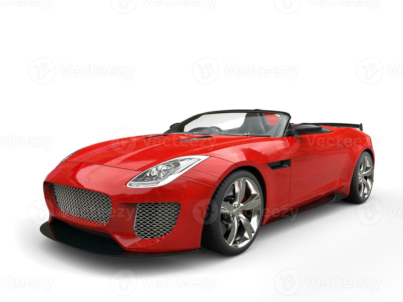 Modern fast raging red convertible super sports car photo