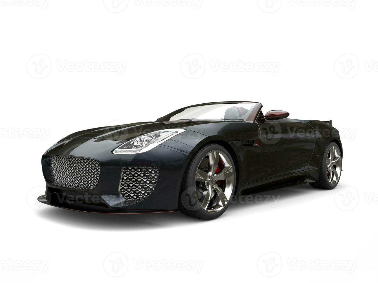 Black fast convertible sports car with redish highlight photo