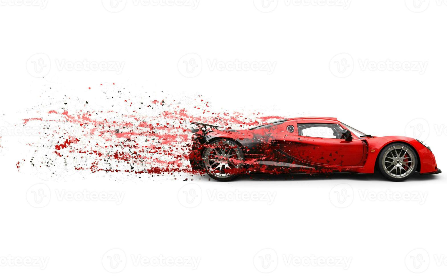 Super fast red racing car photo