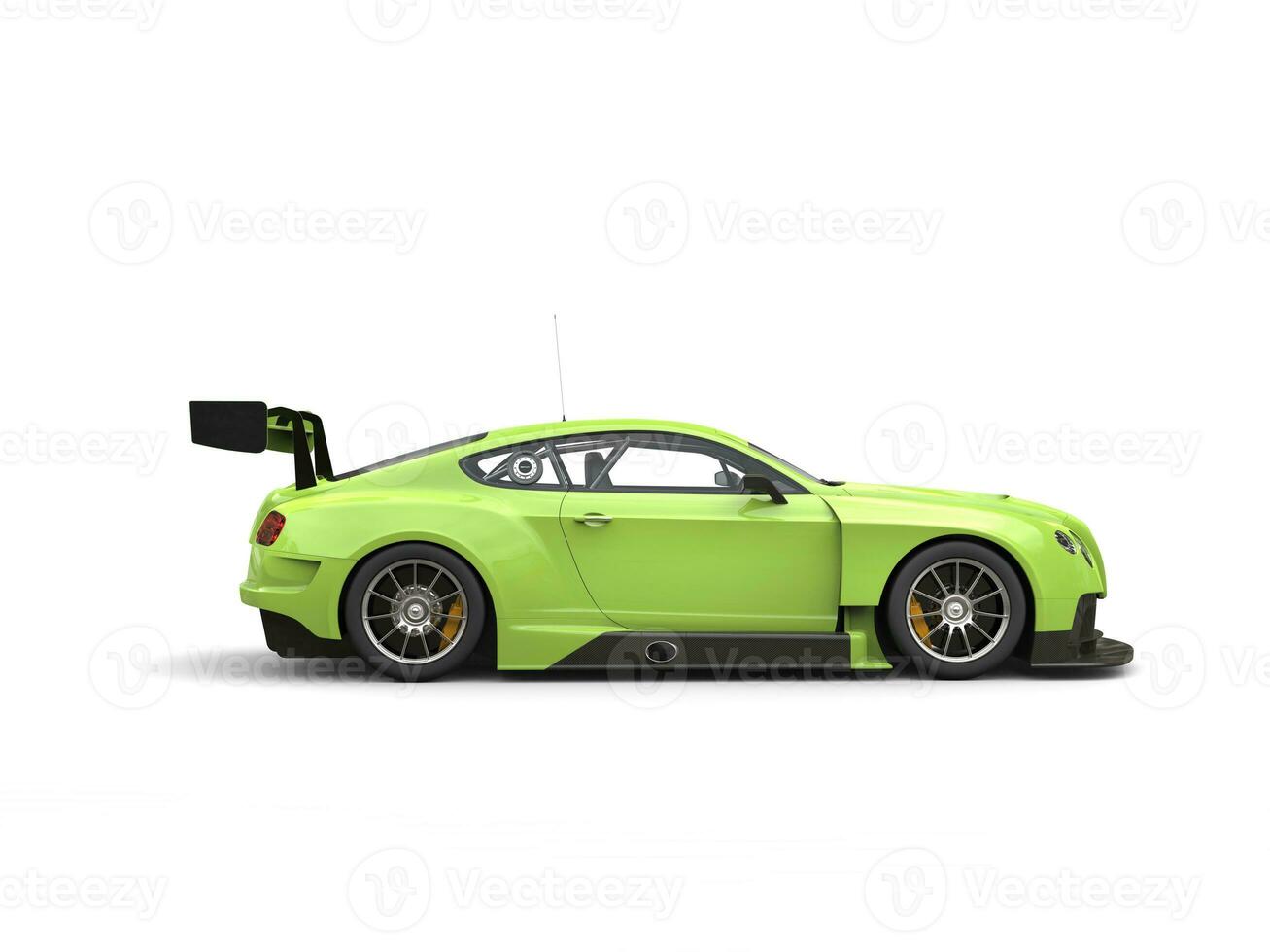 increíble moderno enojado verde carrera súper coche - lado ver foto