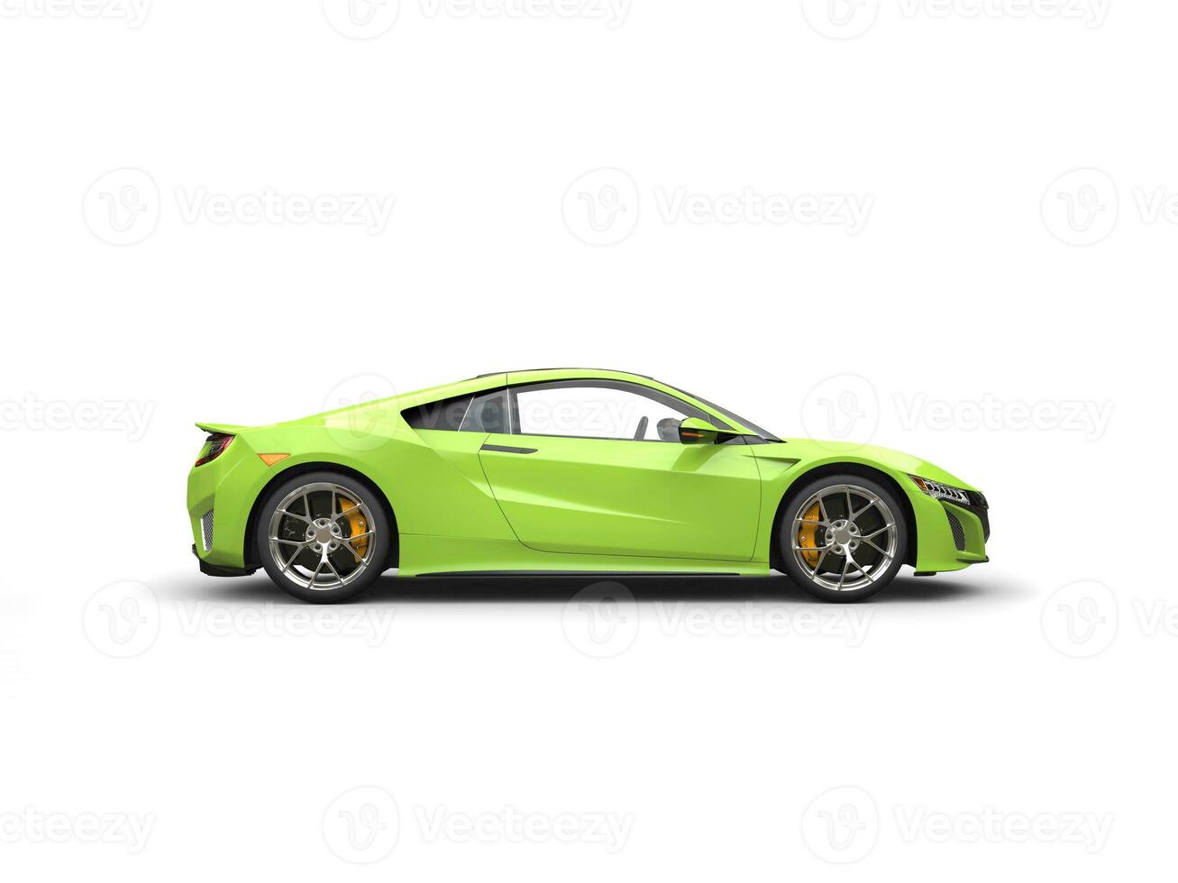 Lime green modern sports car - side view photo