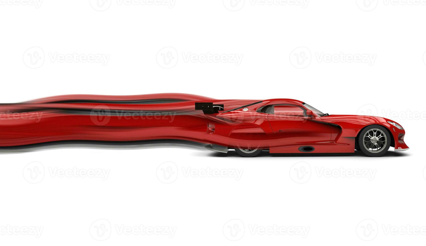 Super fast modern red sports car - paint trails FX photo