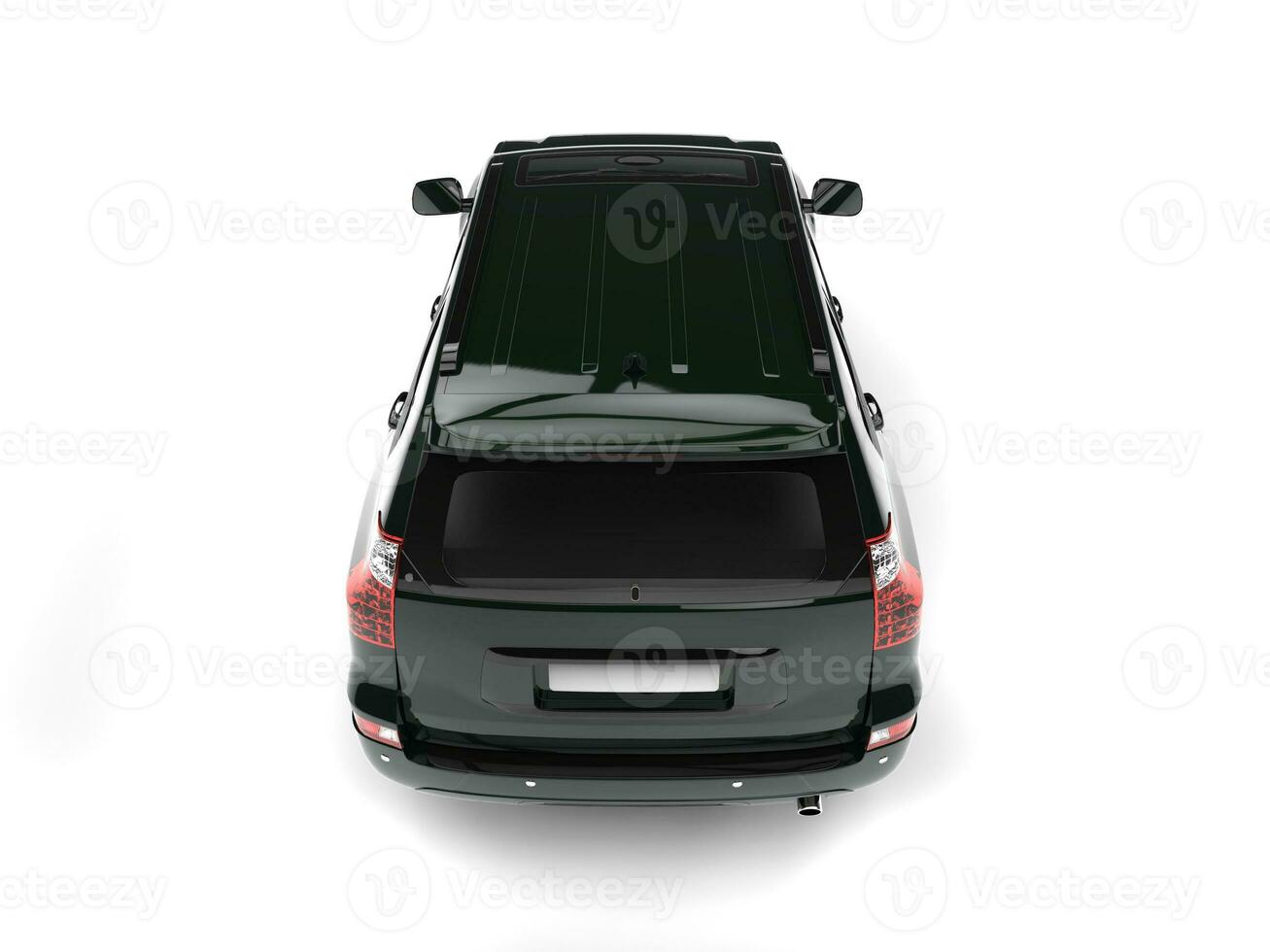 Dark green SUV - top down back view photo