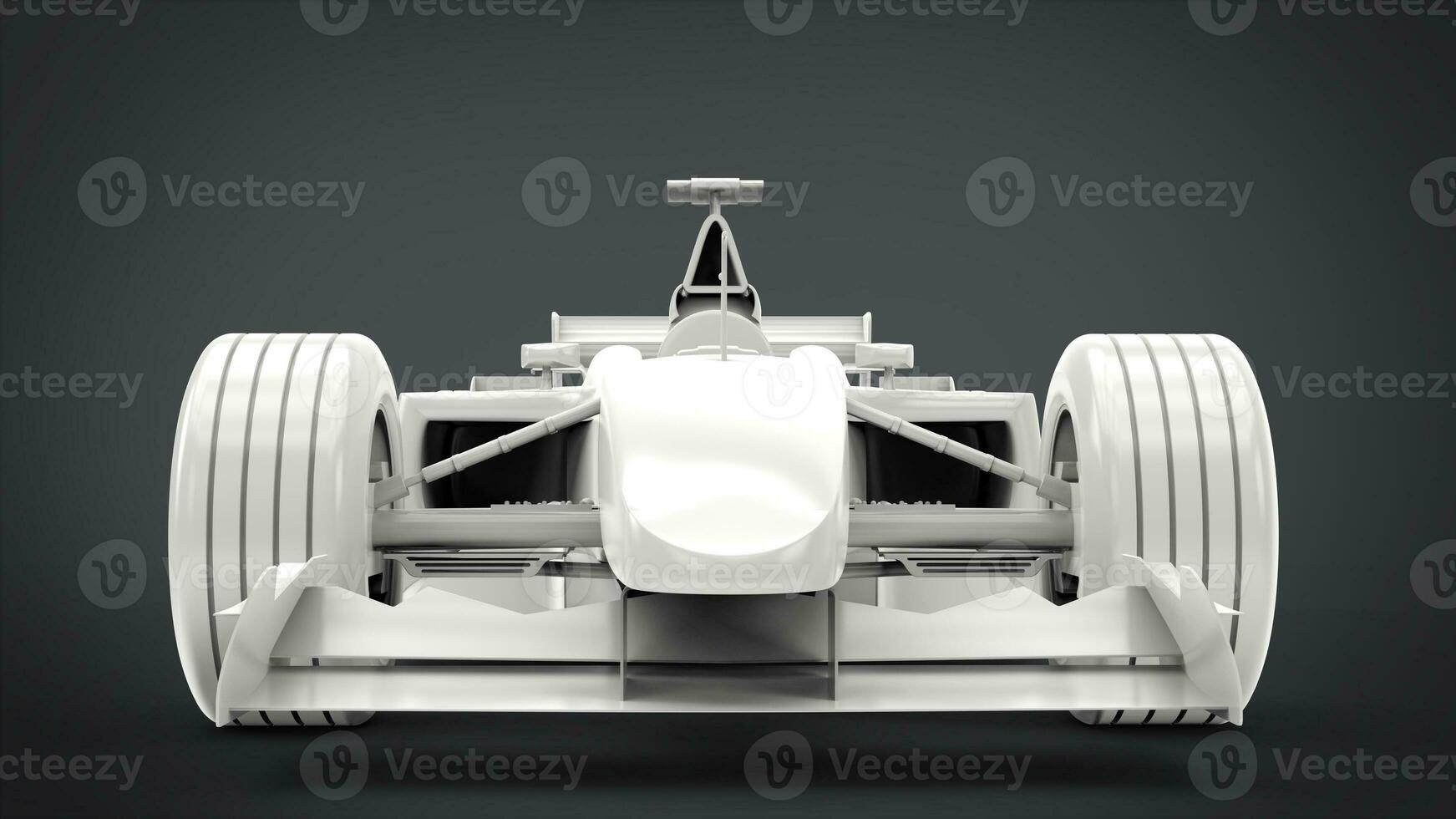 White formula racing car - extreme closeup shot photo