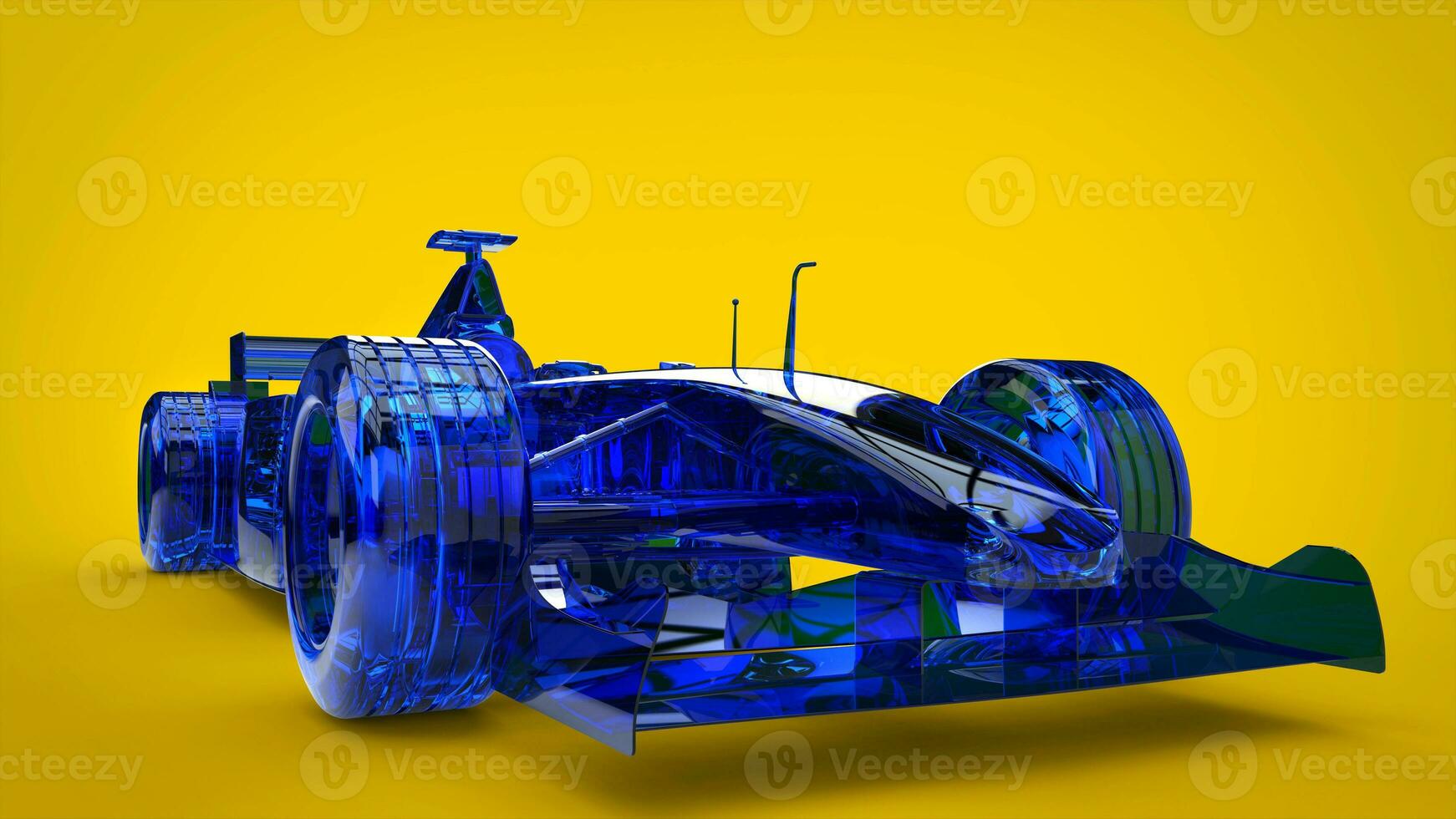 Formula racing car - blue crystal photo
