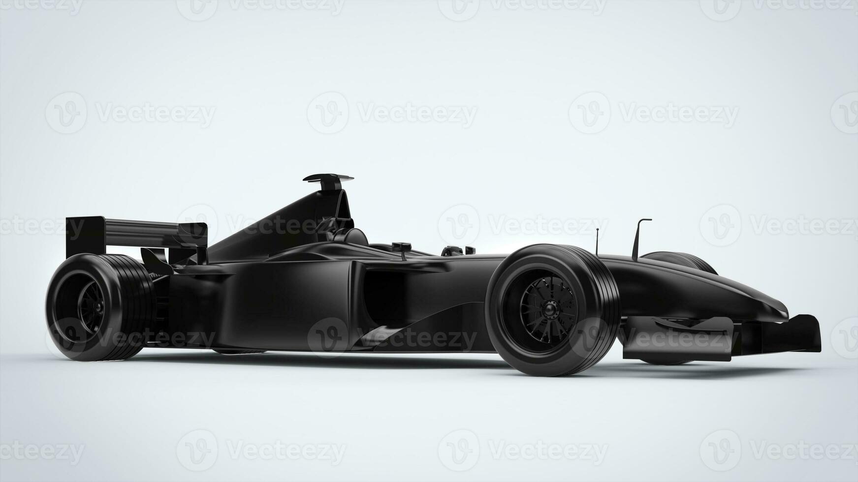All black formula racing car - studio shot photo