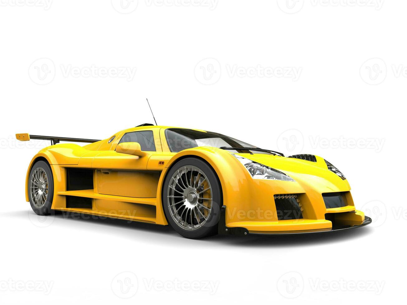 Lemon yellow modern super racing car photo