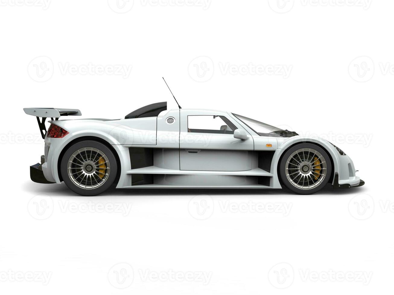 White racing supercar - side view photo