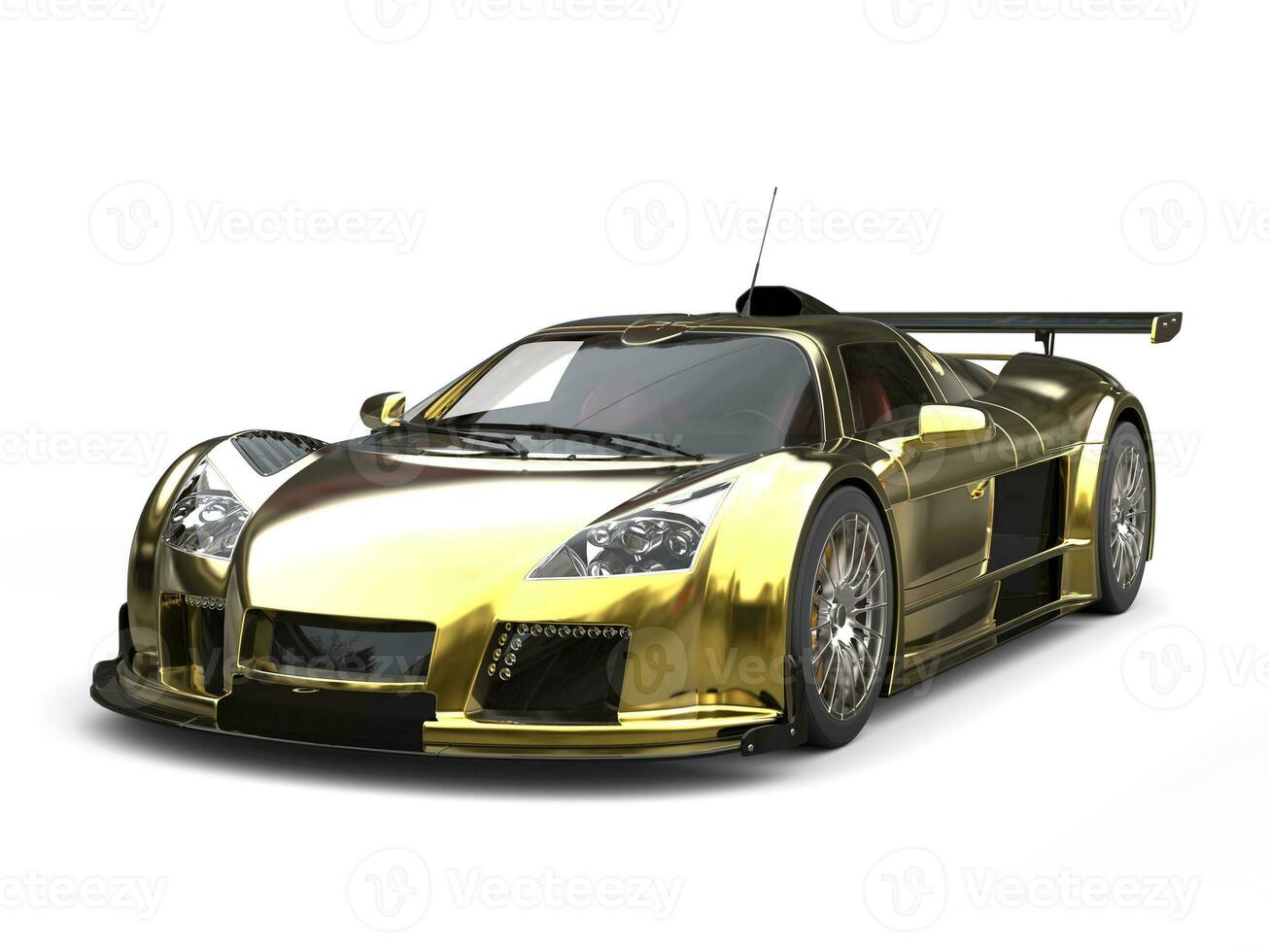 Beautiful golden supercar - beauty shot photo