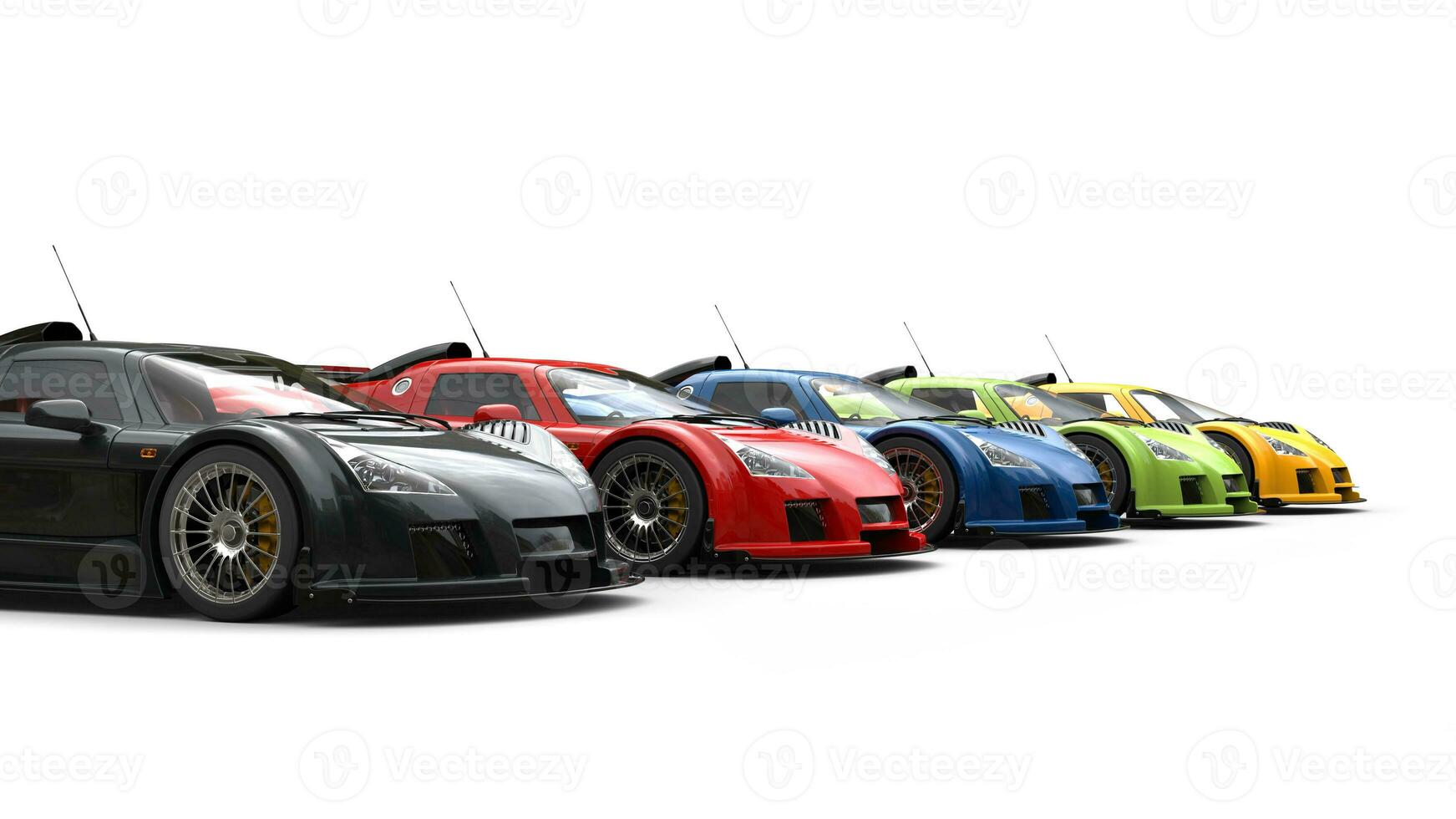 Awesome race cars - various color paints photo