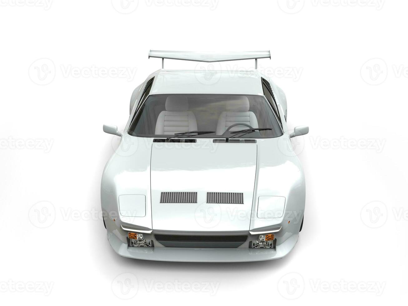 Cool white eighties sports car - front view photo