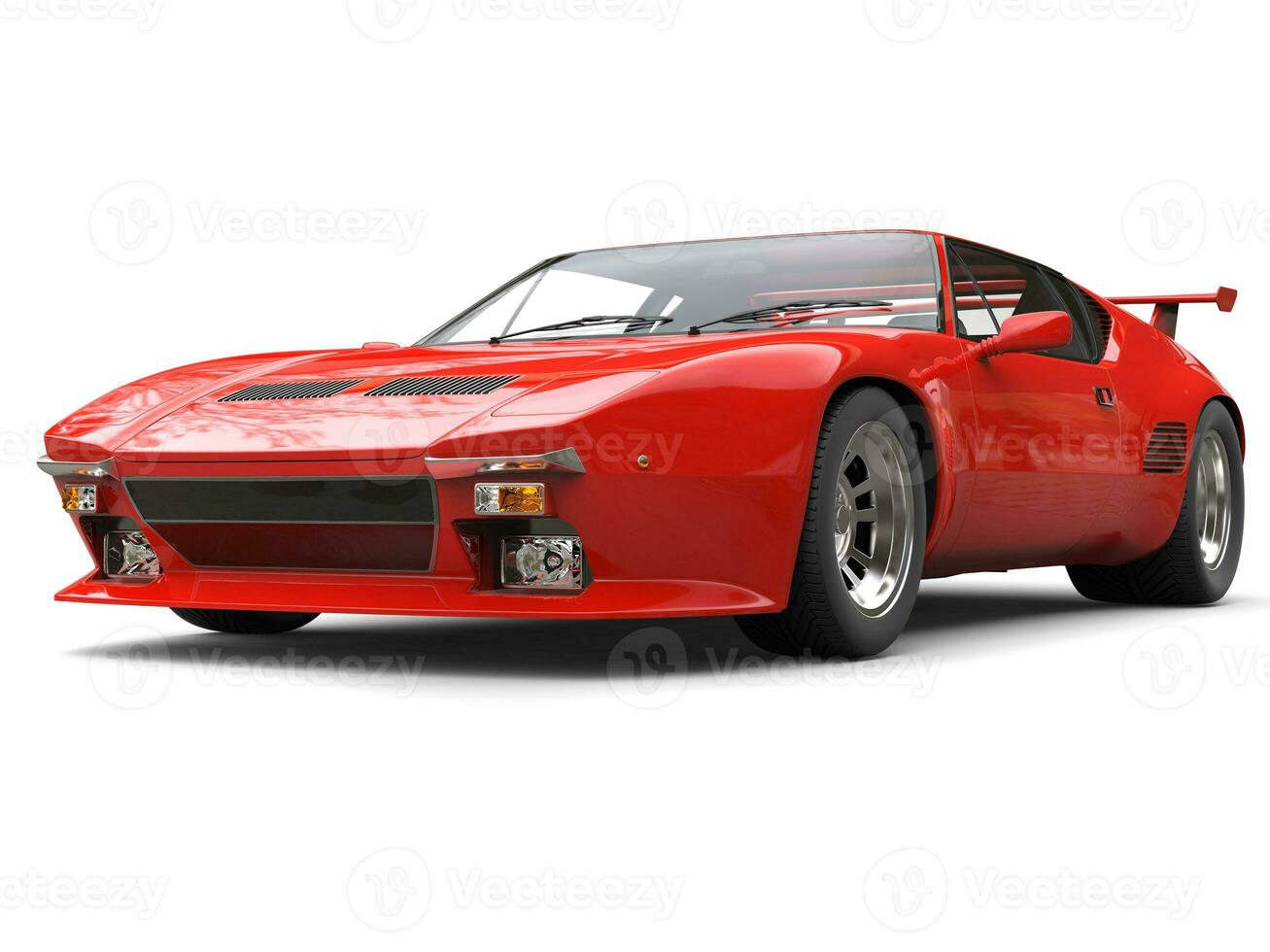 Bright red eighties sports car photo