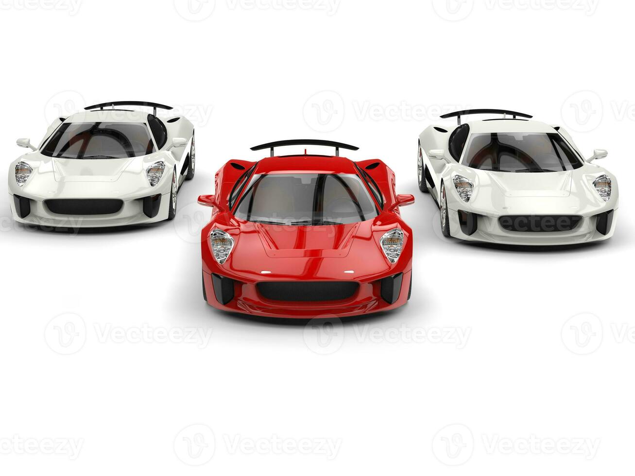 Awesome sports cars - red and white side by side photo