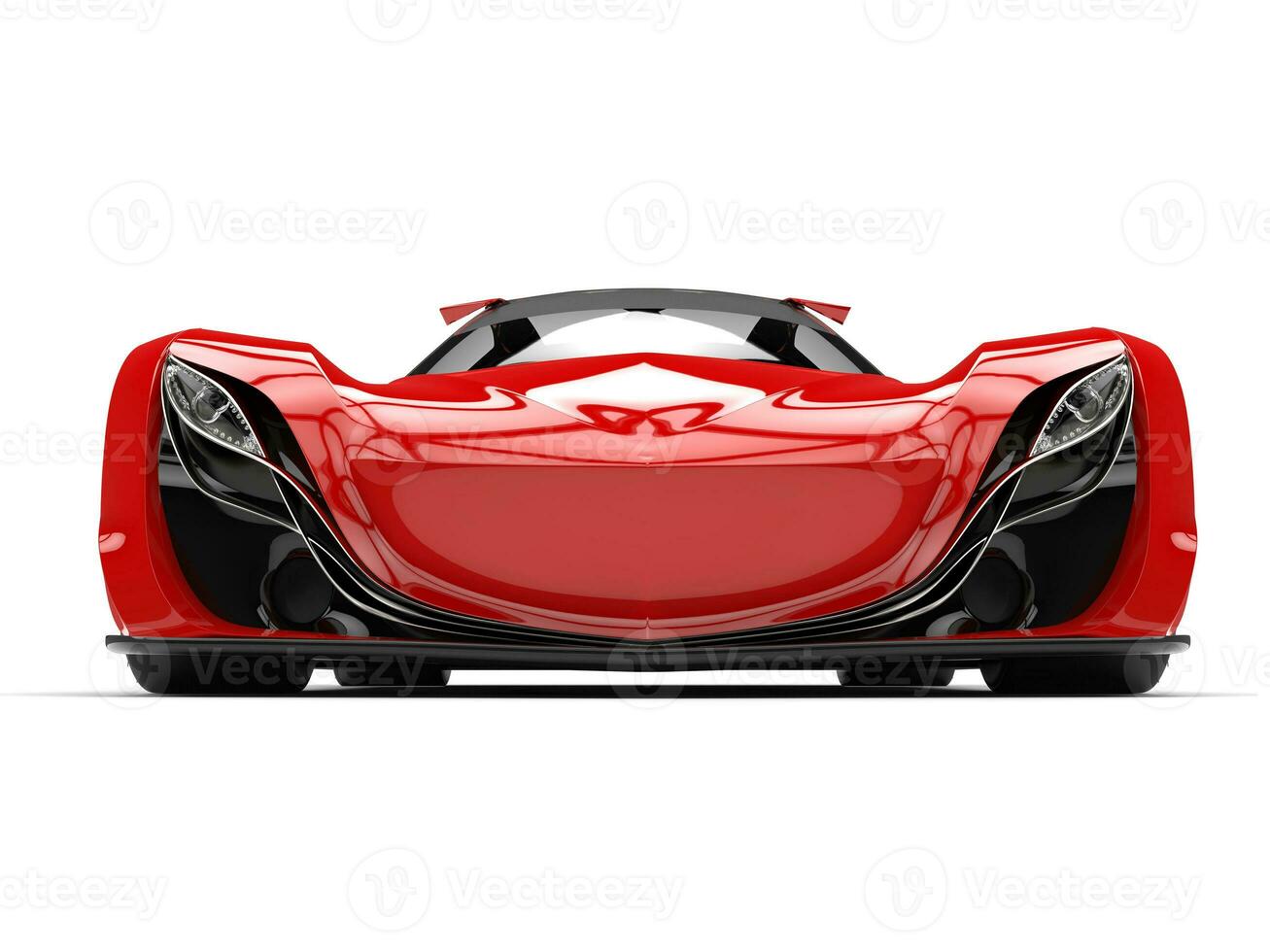 Scarlet red awesome race super car - front view photo