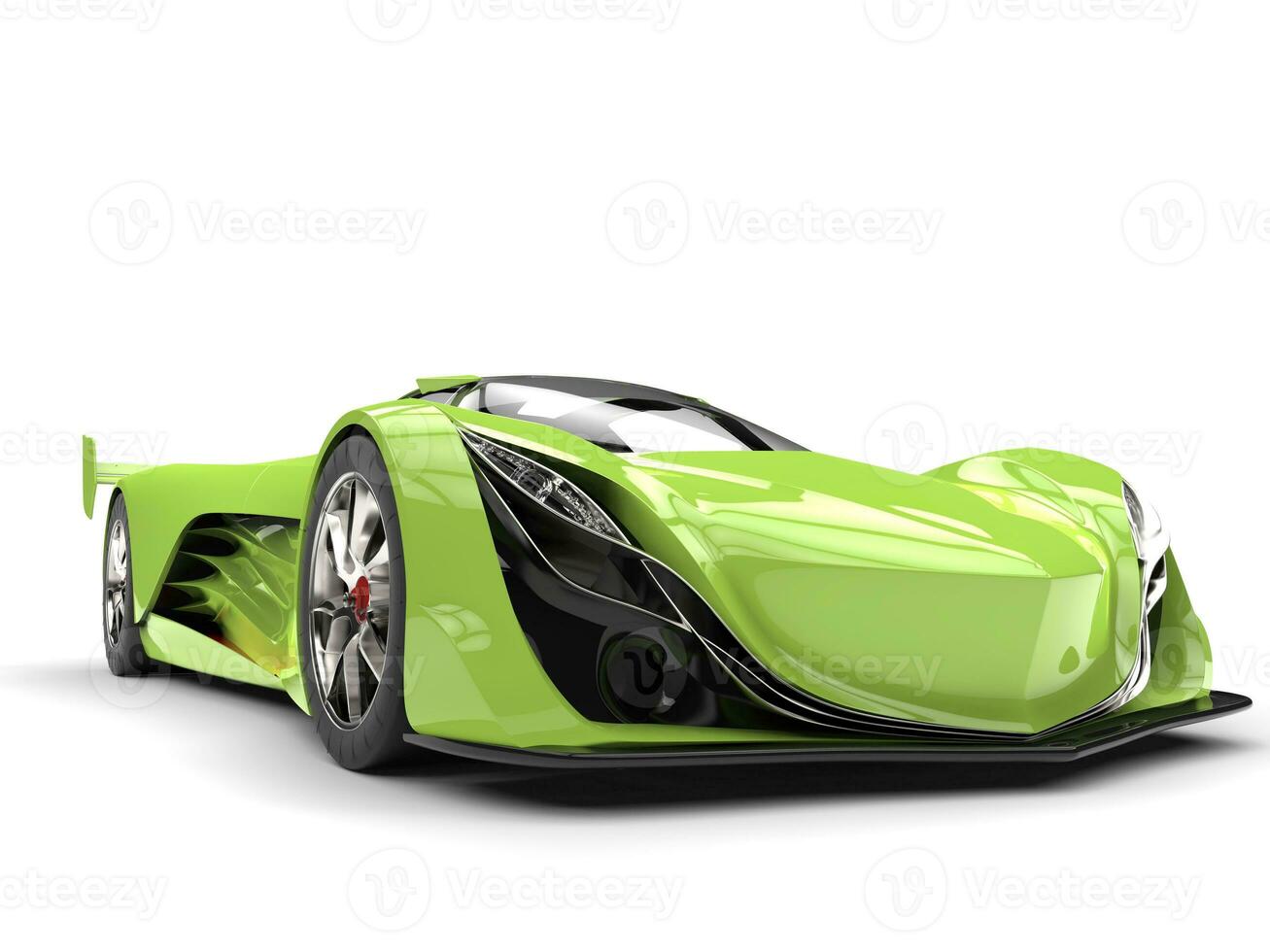 Electric green modern concept race car photo