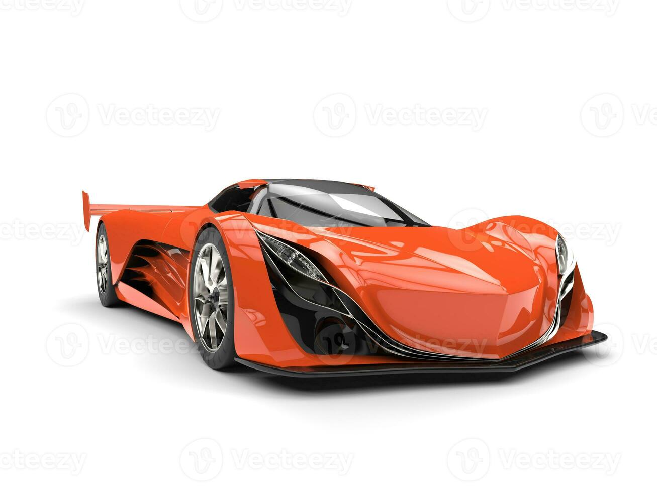 Vivid orange concept racing super car - beauty shot photo