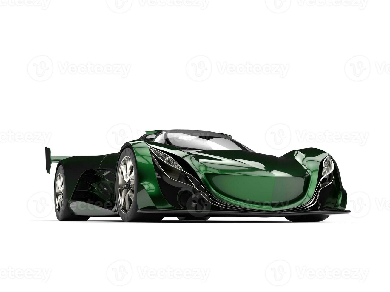 Metallic green awesome concept super car photo