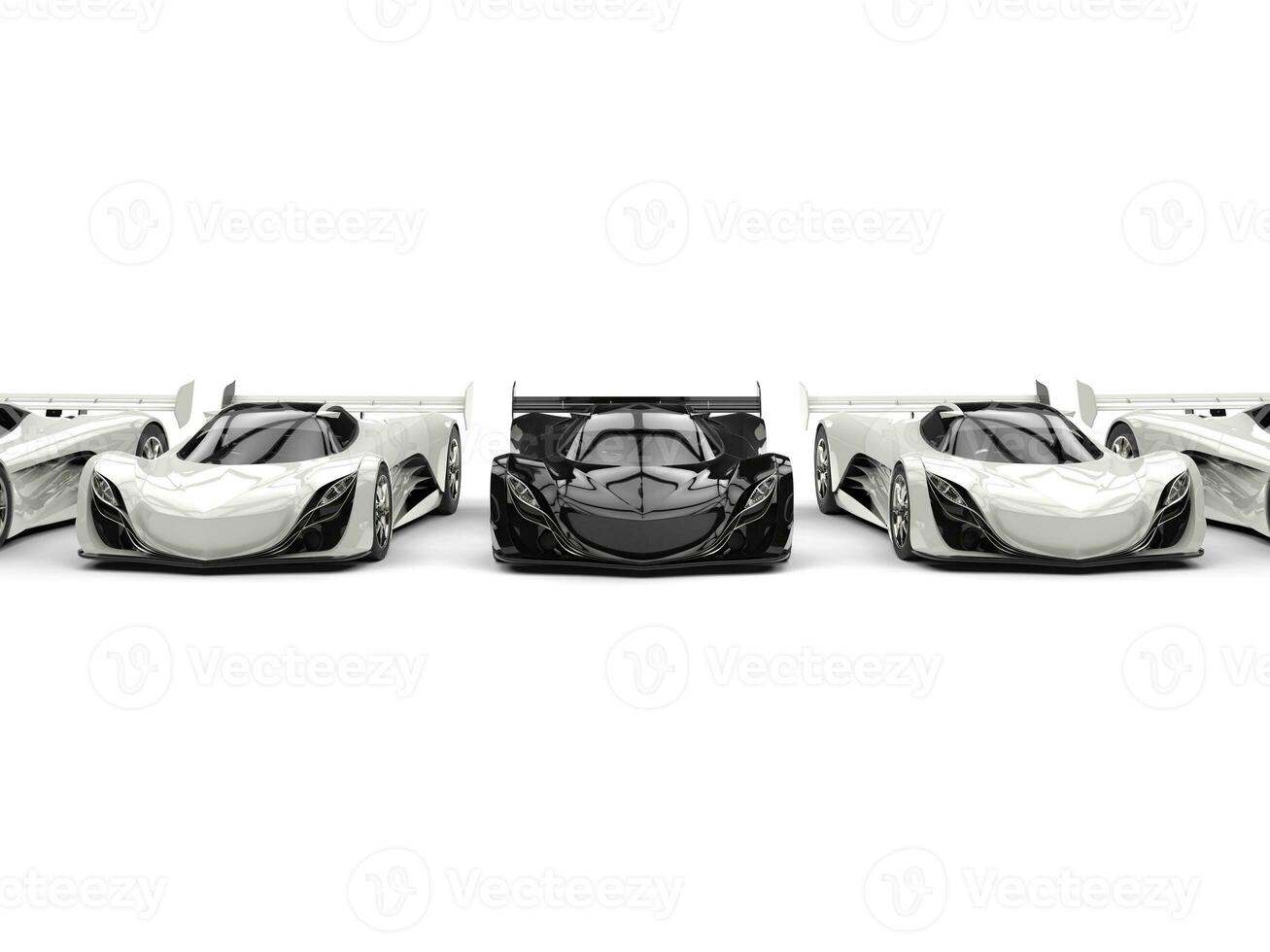increíble futurista concepto Deportes carros - negro y blanco foto