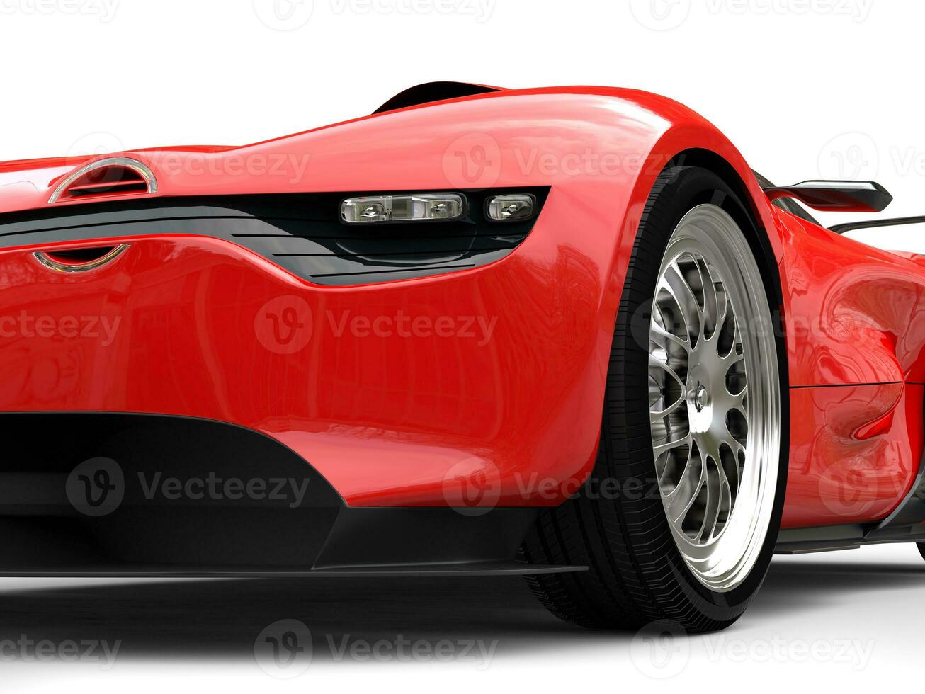 Awesoem sports car - headlight and front wheel closeup shot photo