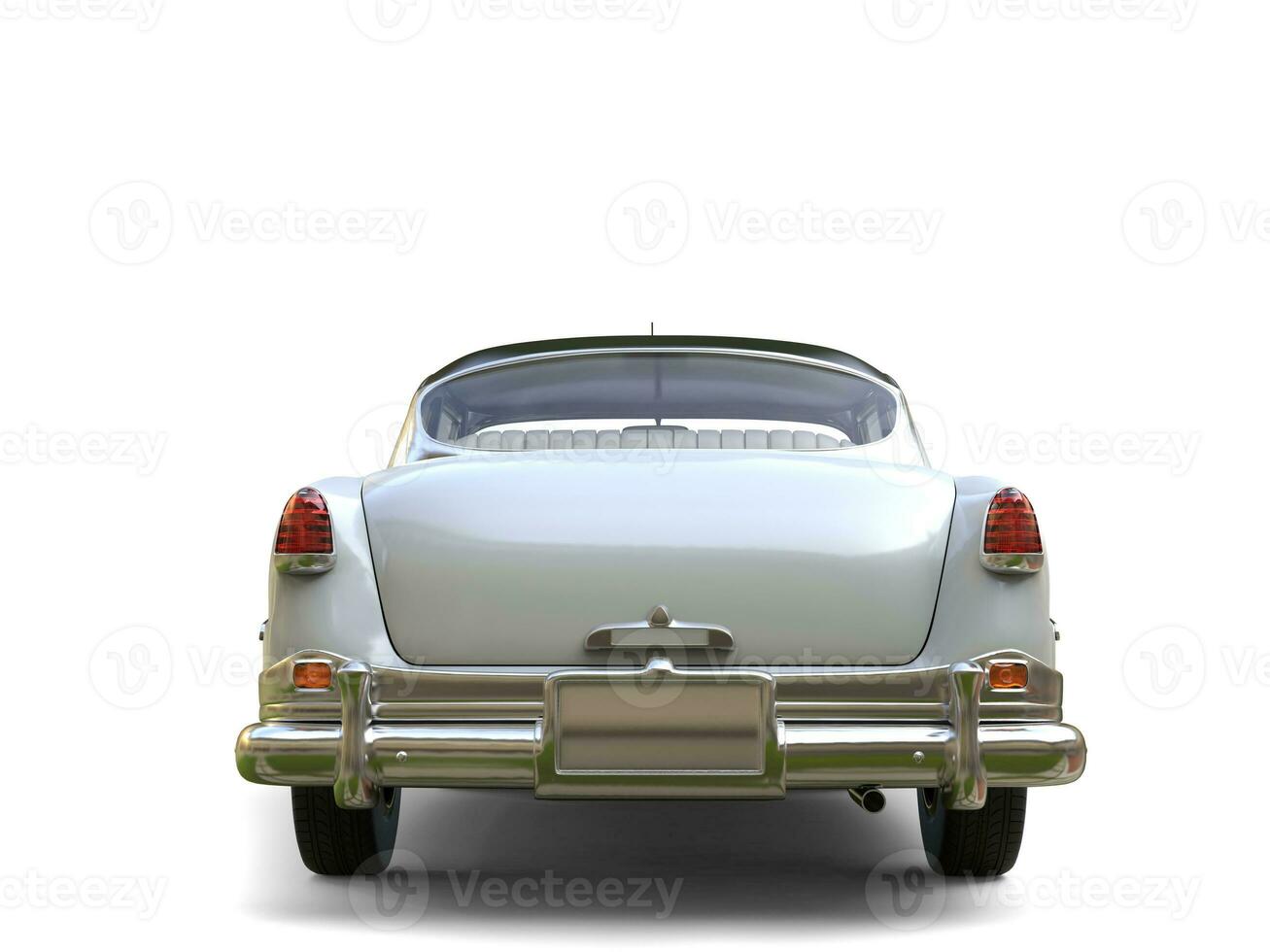Amazing vintage car - white paint - back view photo