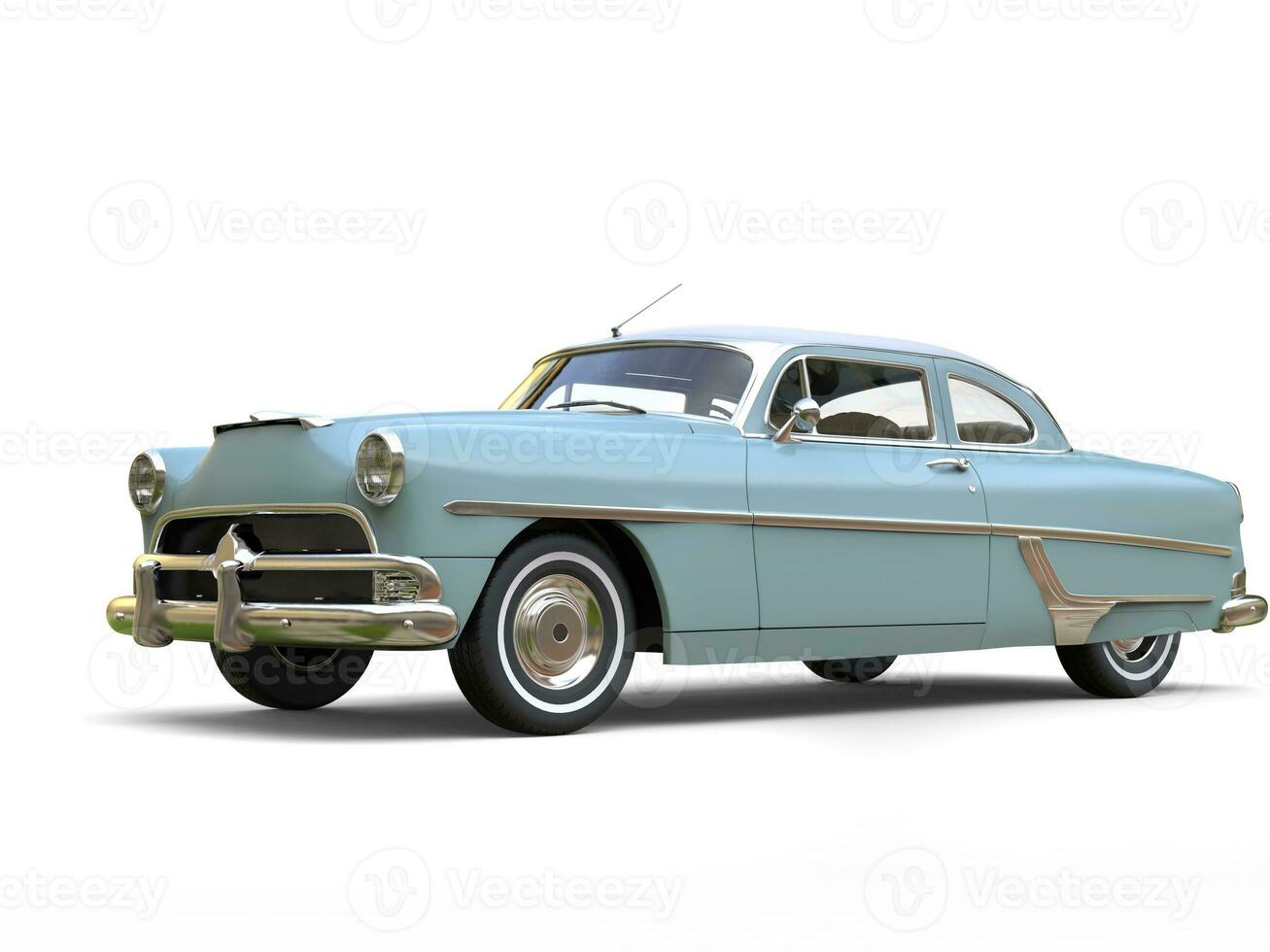 Azure blue cool vintage car - beauty shot photo