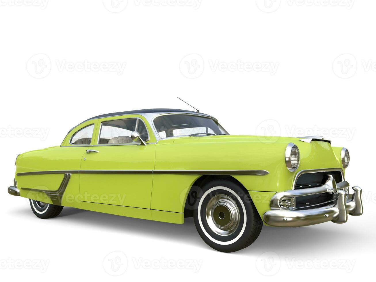 Electric green super cool vintage car - beauty shot photo