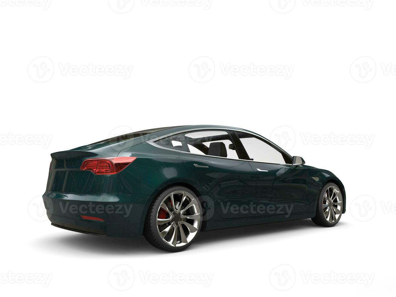 Dark metallic green modern electric business car photo