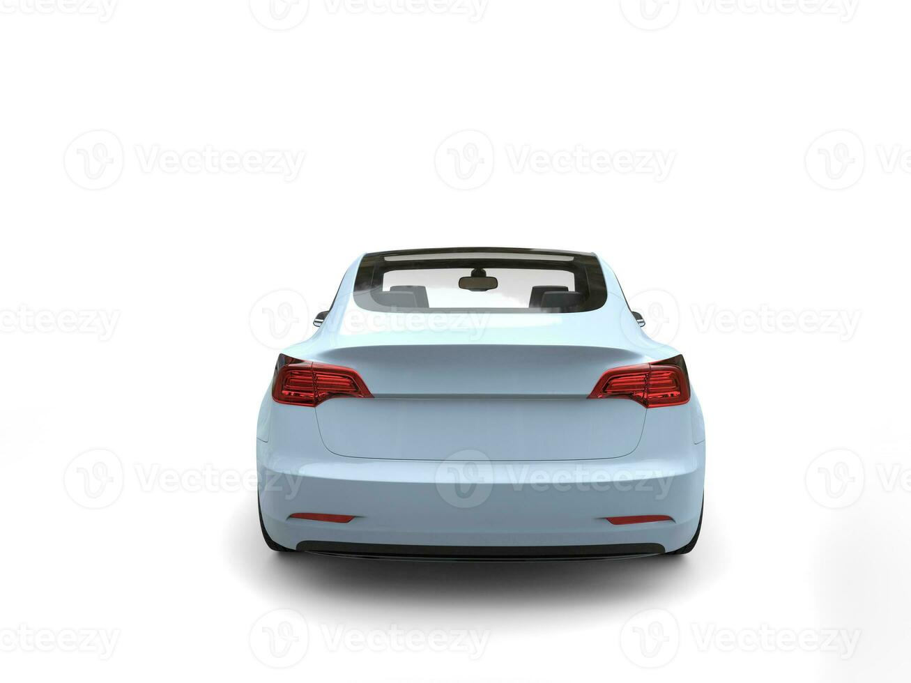 Aero blue slick modern electric car - back view photo