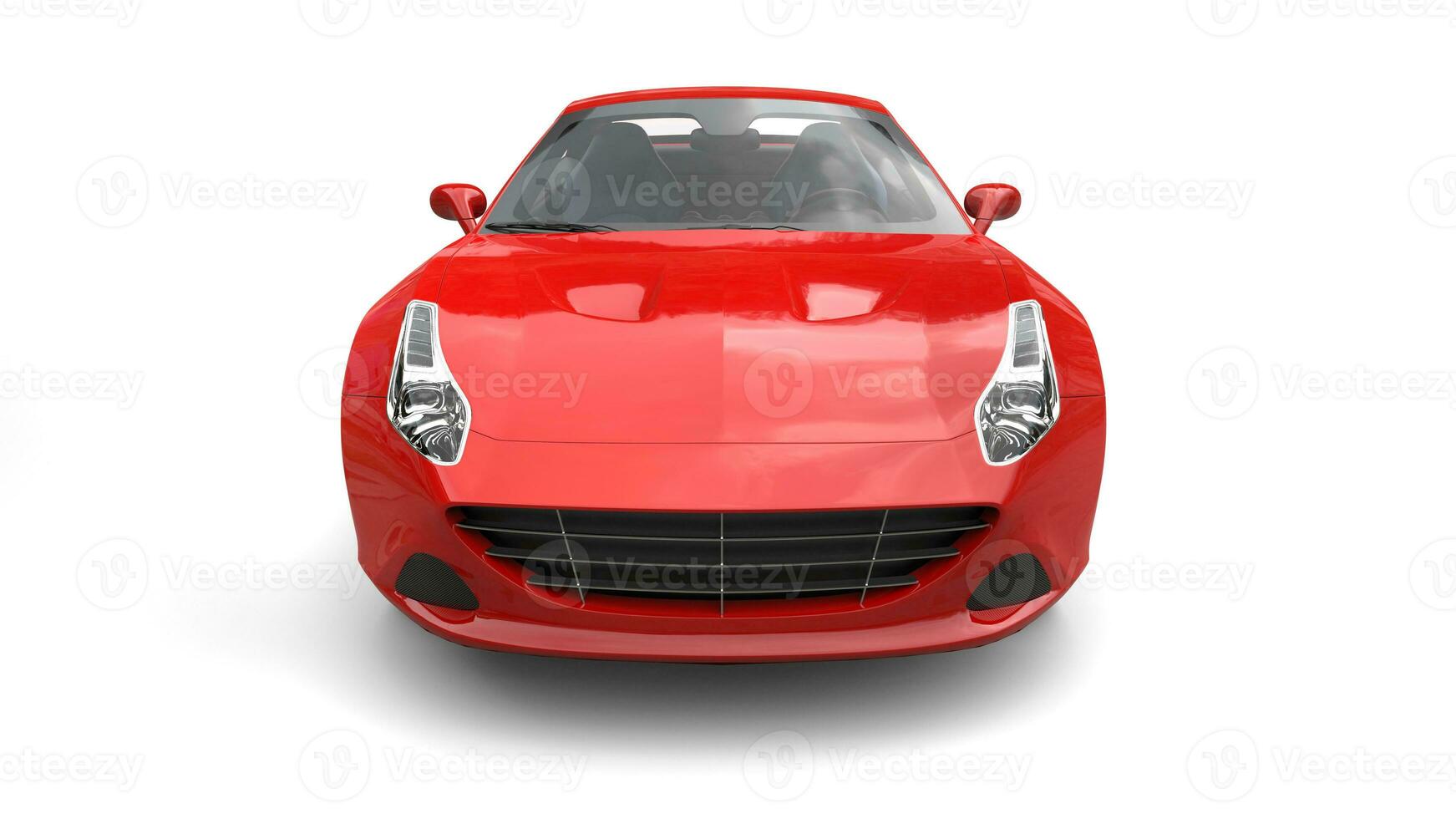 Rose red super sports car - front view photo