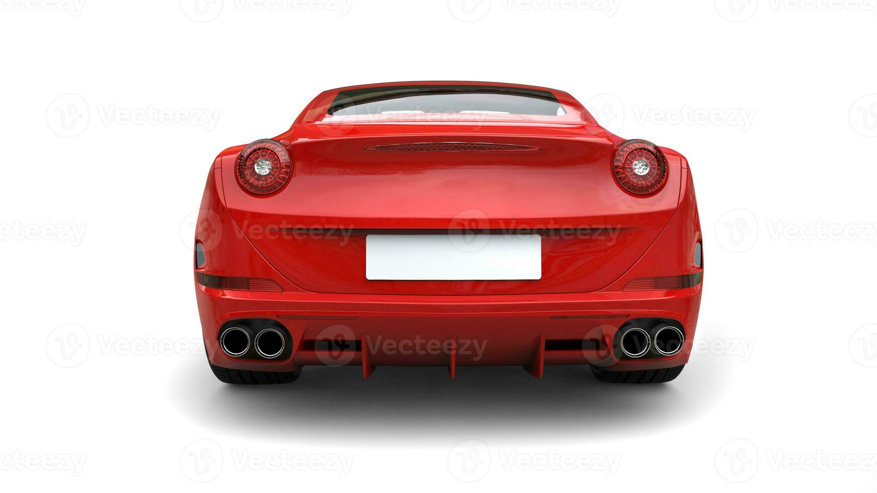 Rose red super sports car - back view photo