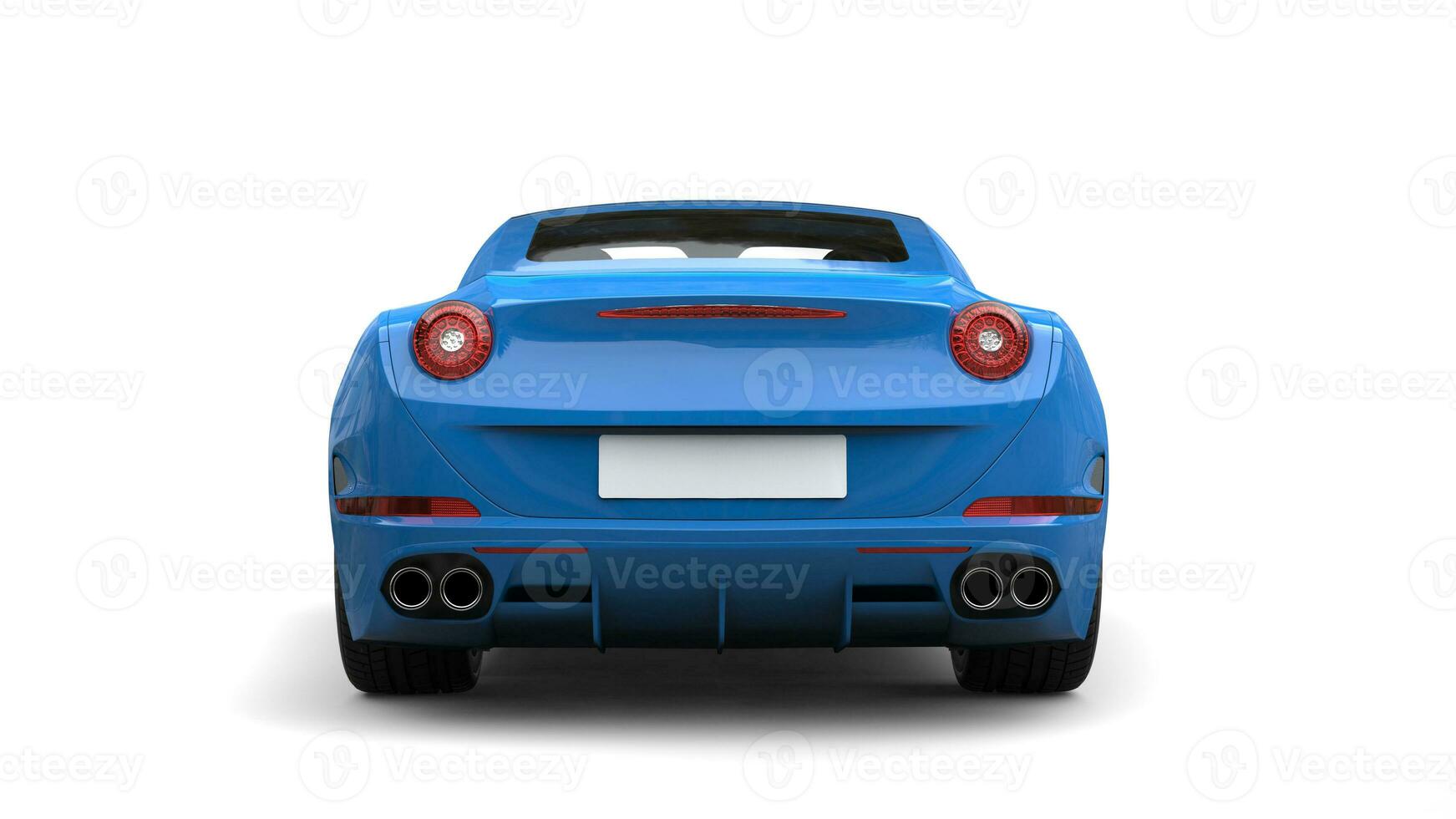 Navy blue super sports car - back view photo