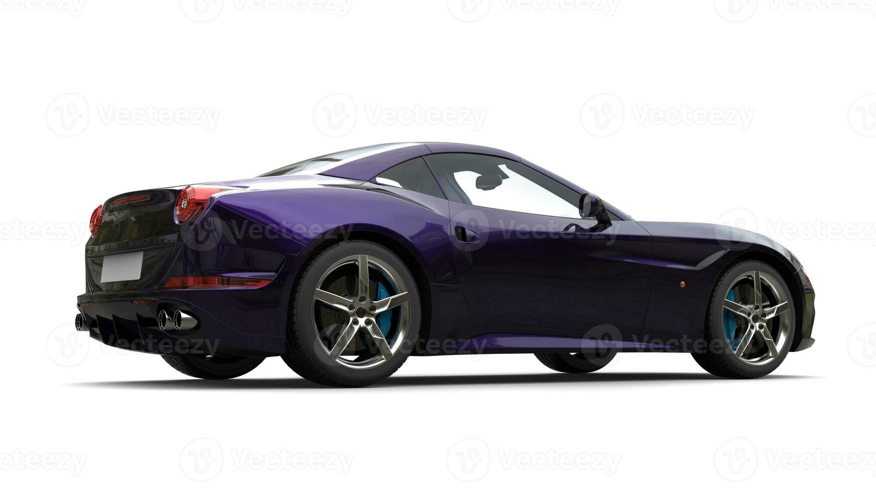 Amazing metallic purple luxury sports car - side view photo