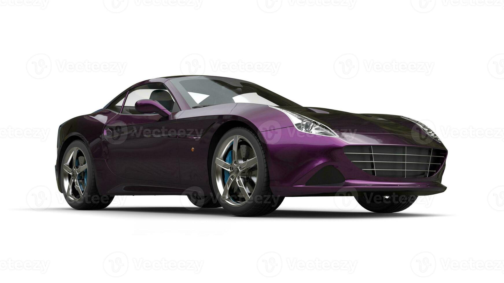 Amazing metallic purple luxury sports car - beauty studio shot photo