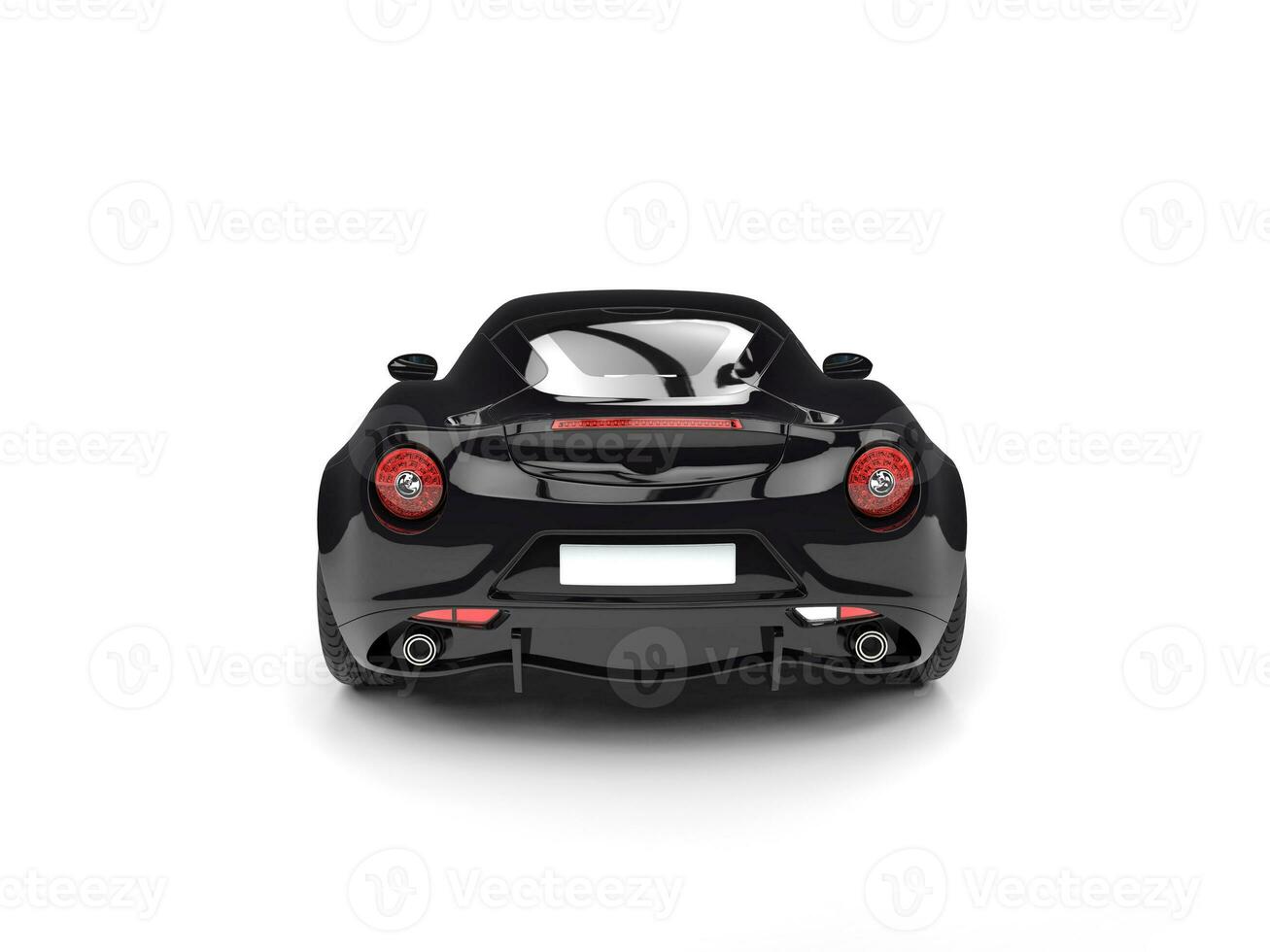 Black shiny luxury sports car - back view photo