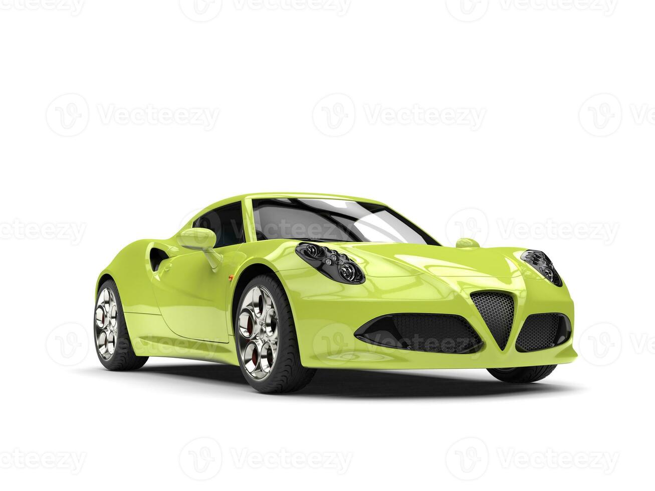 Lime green modern sports car photo