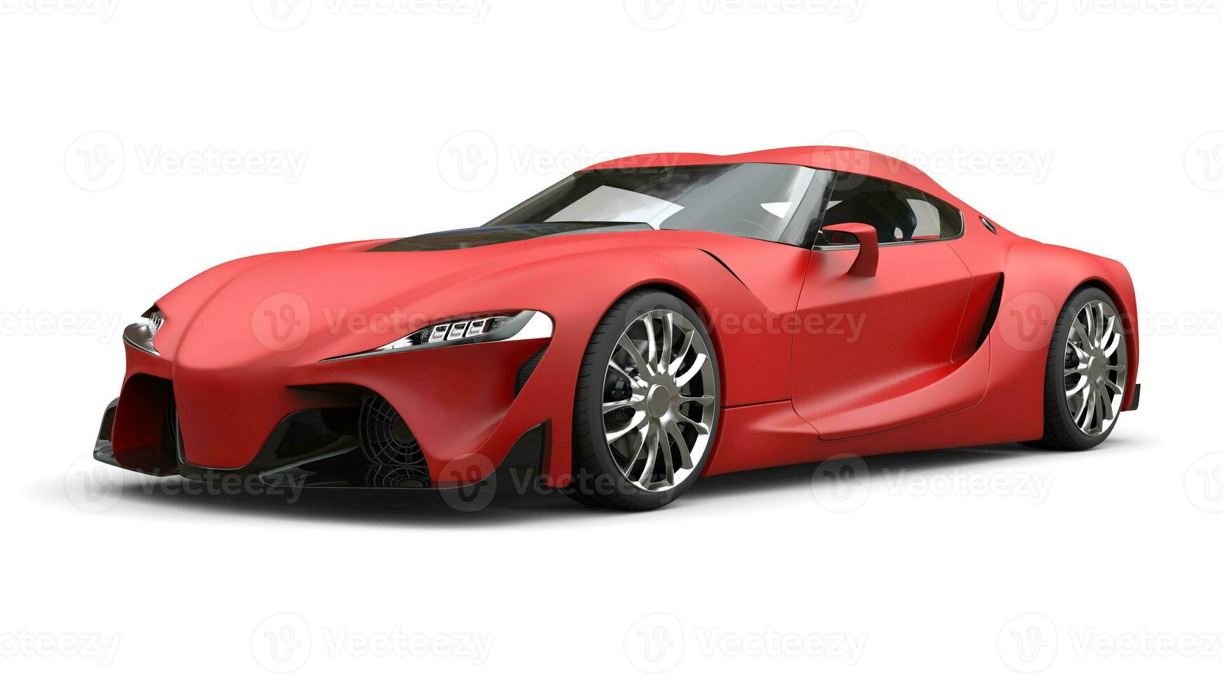 Raging matte red super sports car photo