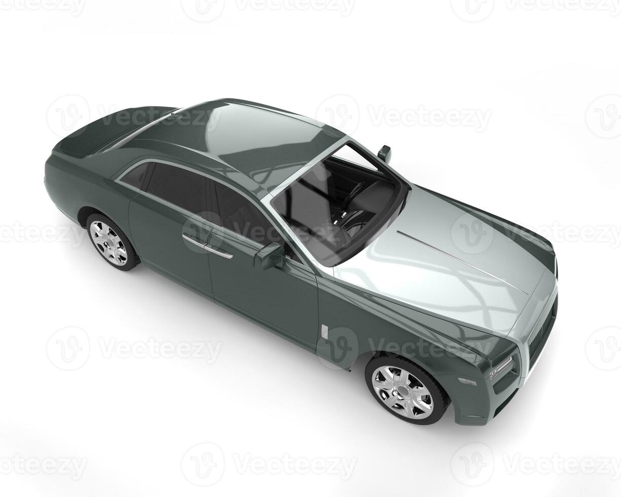 Grey metallic modern luxury business car - top view photo