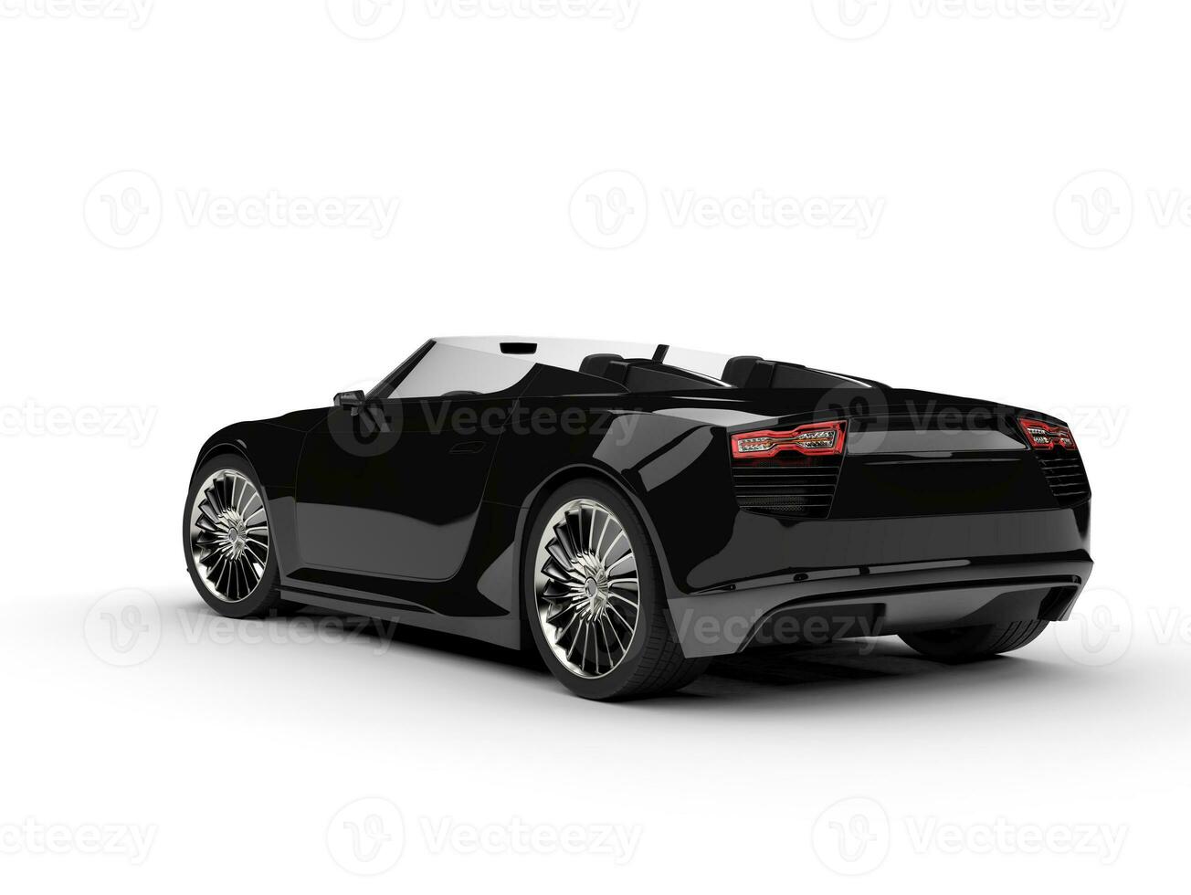 Glorious modern black cabriolet super car - tail view photo