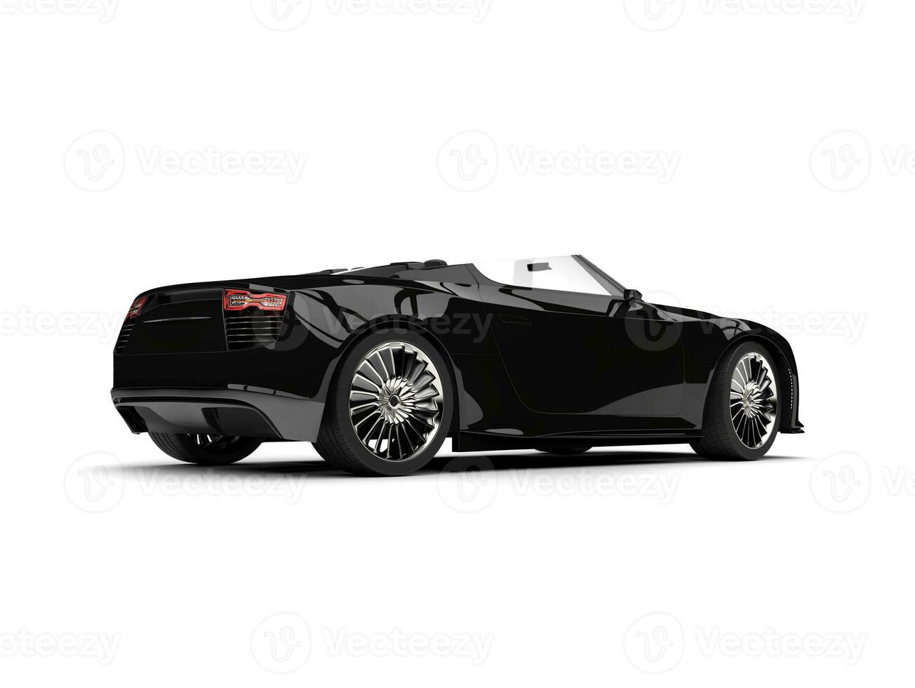 Glorious modern black cabriolet super car - rear view photo