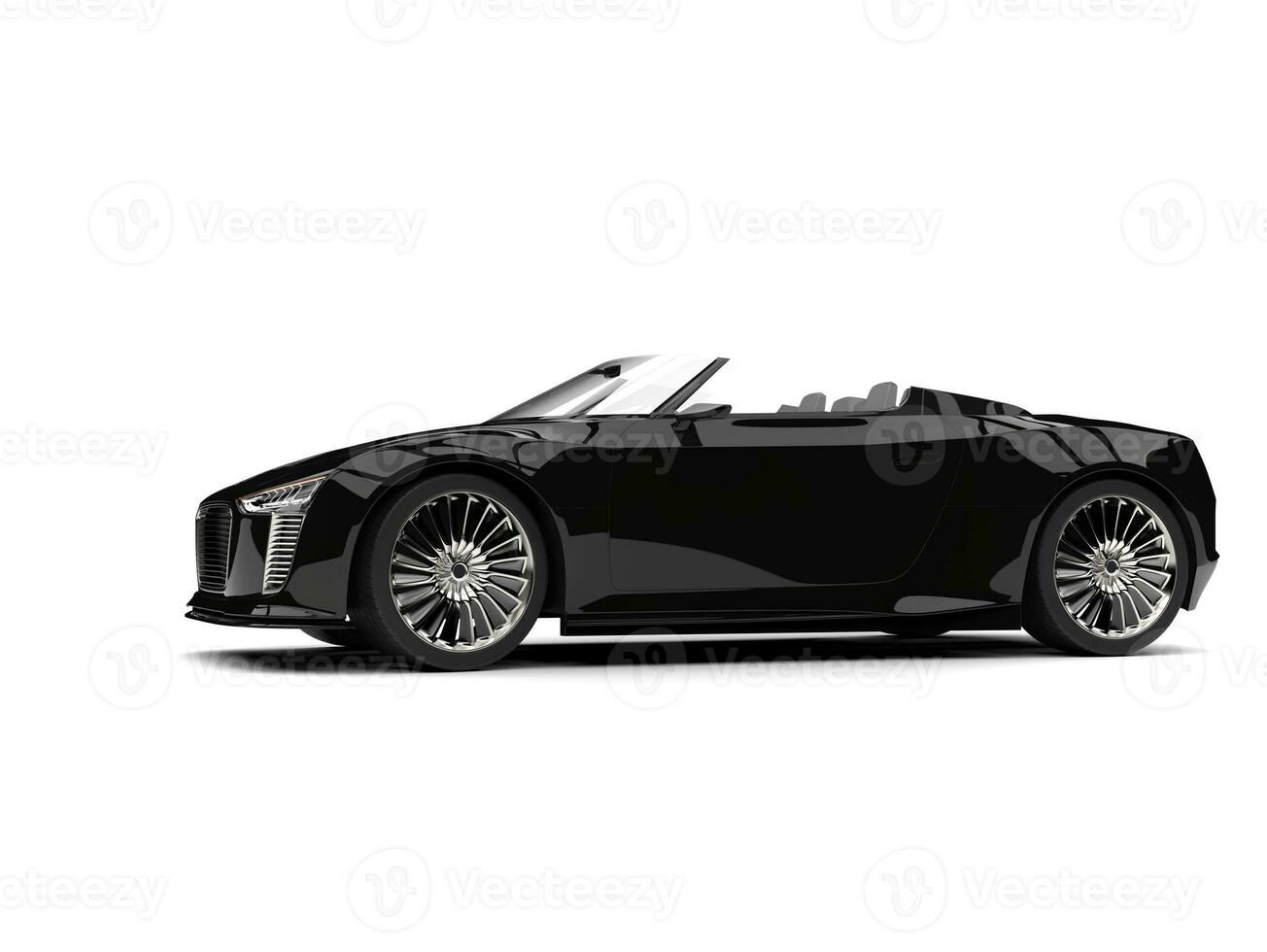 Glorious modern black cabriolet super car photo