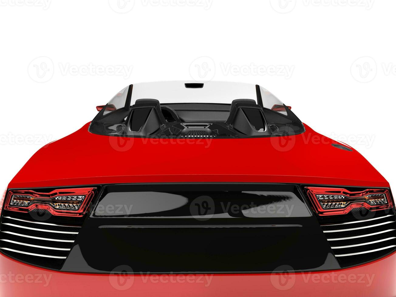 Raging red modern cabriolet super car - rear side view photo