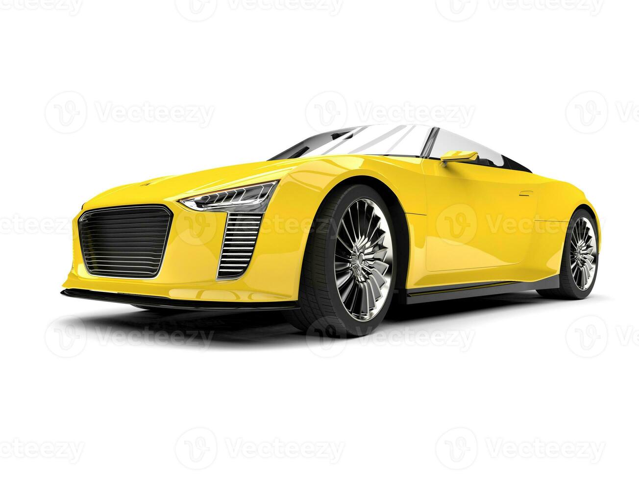 Bright yellow modern super sports car - beauty shot photo