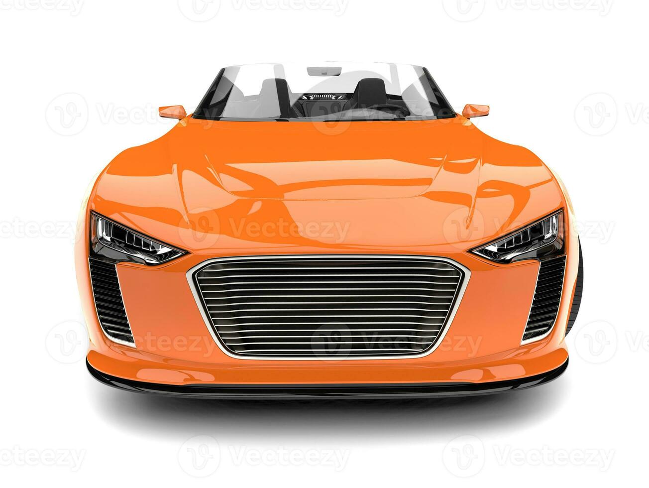 Dark orange modern cabriolet super sports car - front view photo